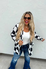 Load image into Gallery viewer, Lola Cardigan in Black Checkered
