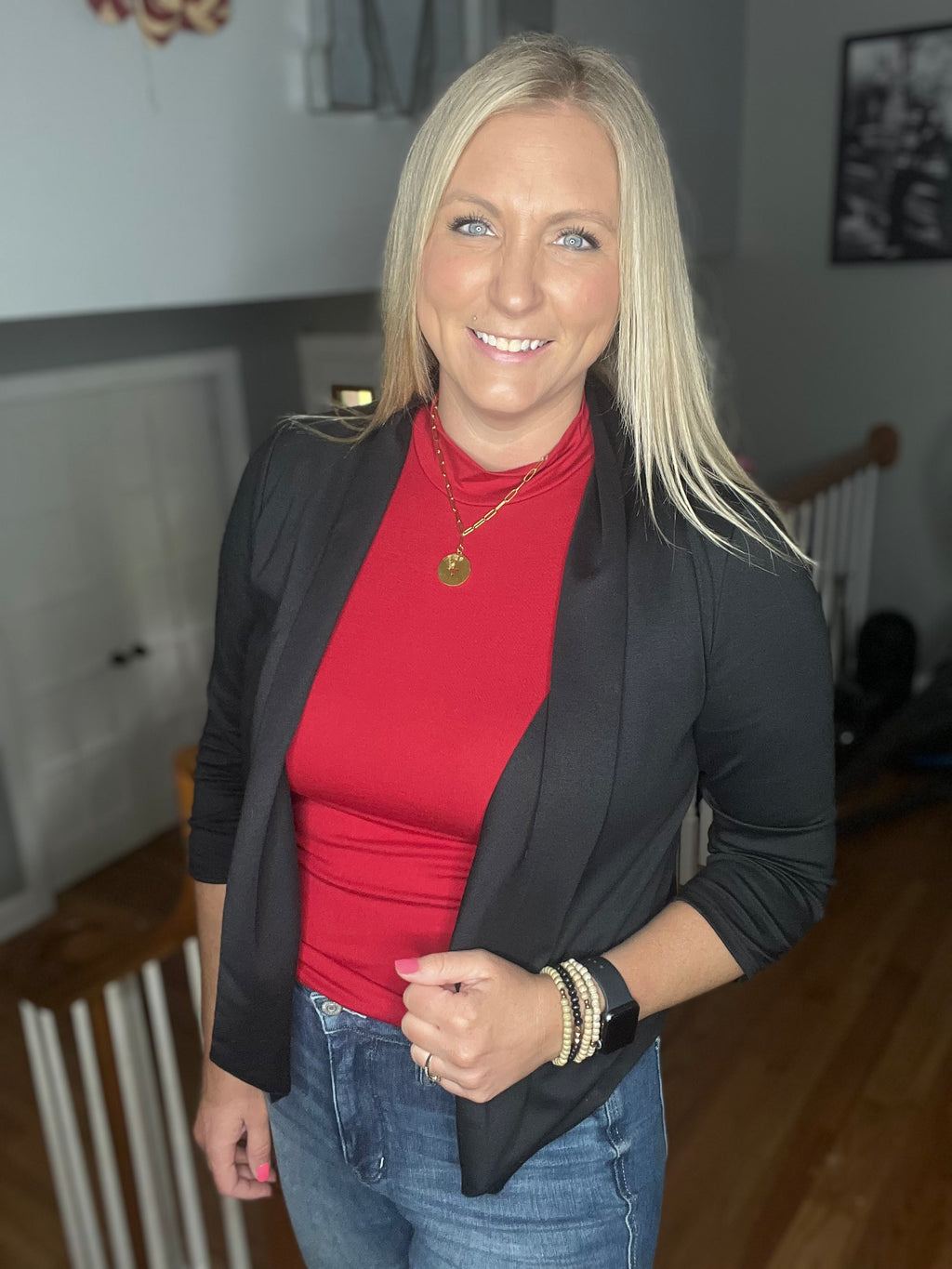 Scarlet Mock Mock Neck Tank In Red FINAL SALE