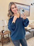 SALE! Talina Textured Sweater - Navy