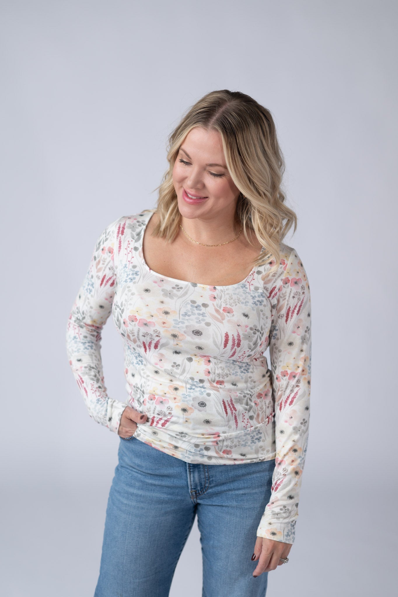 SALE! Alyssa Long Sleeve Top - Wildflower Gardens