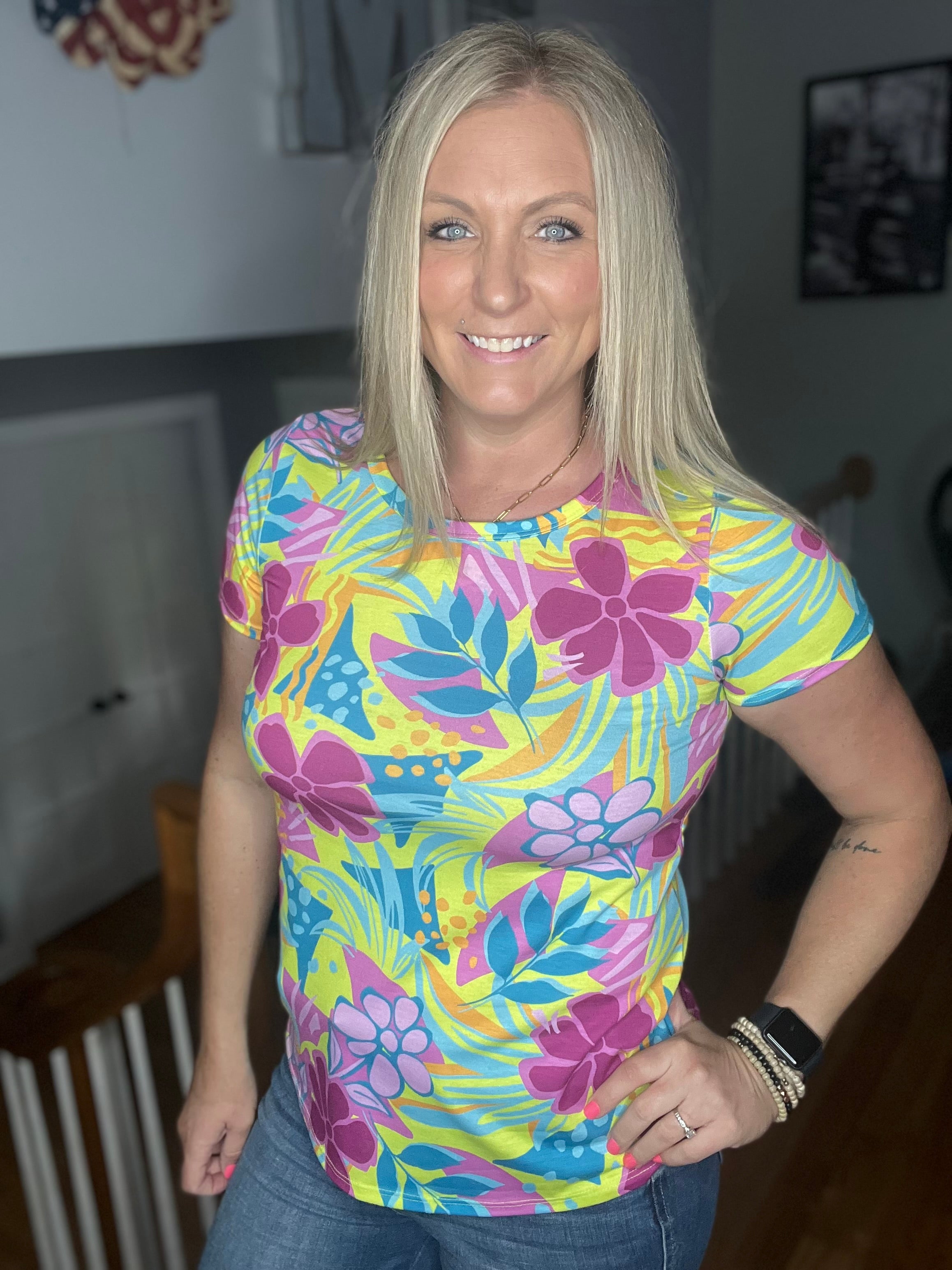 Tropical Pop Floral Tee FINAL SALE