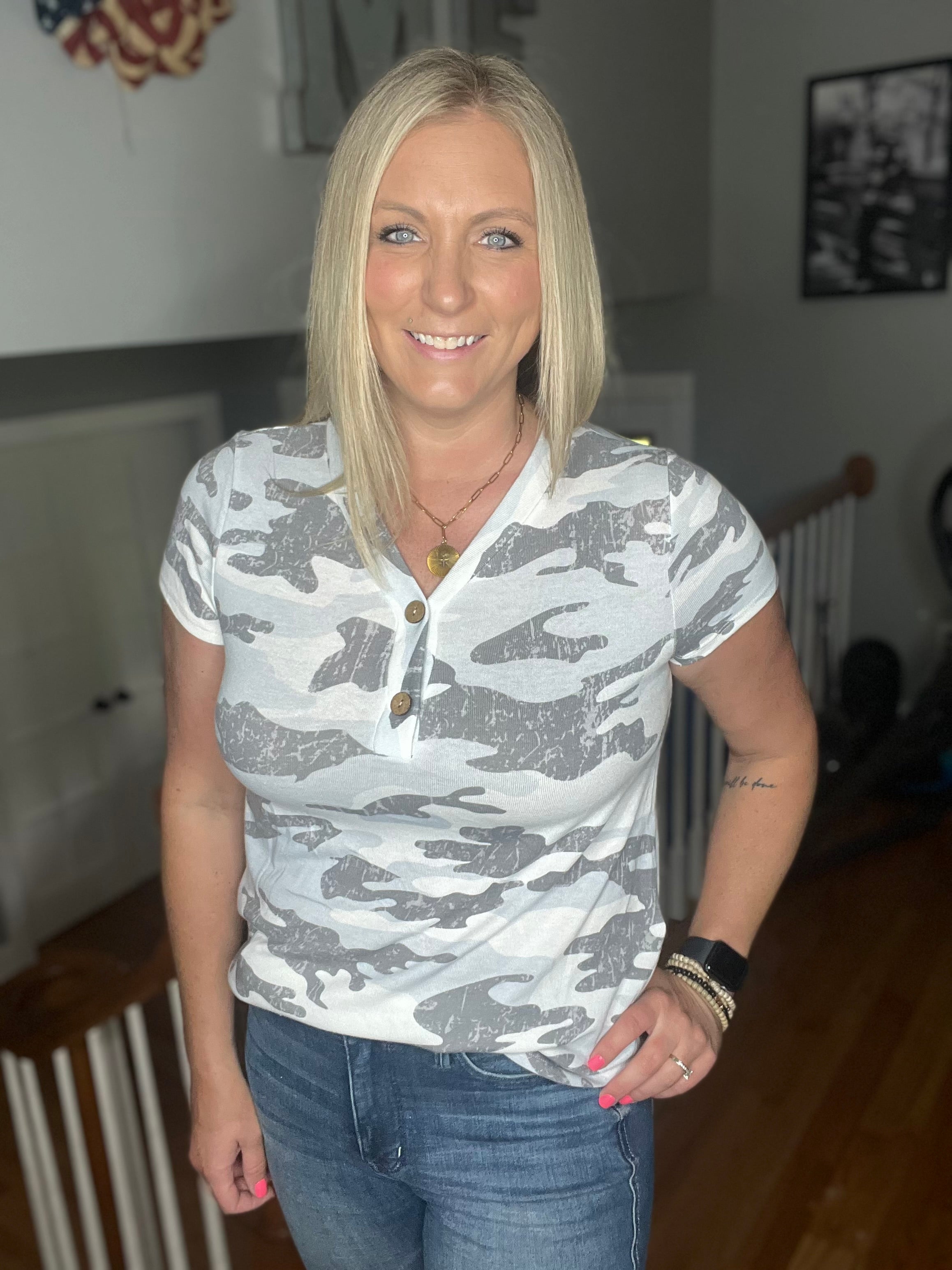 Everyone’s Looking Camo Top FINAL SALE