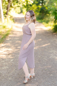 Reagan Ribbed Midi Dress - Mocha