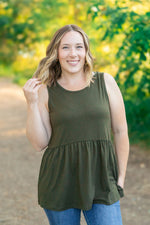 Load image into Gallery viewer, Renee Ruffle Tank - Olive
