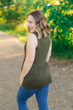 Load image into Gallery viewer, Renee Ruffle Tank - Olive
