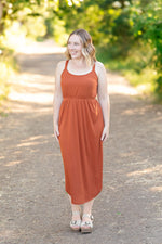 Load image into Gallery viewer, Reagan Ribbed Midi Dress - Rust
