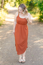 Load image into Gallery viewer, Reagan Ribbed Midi Dress - Rust
