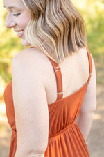 Load image into Gallery viewer, Reagan Ribbed Midi Dress - Rust
