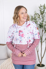 Load image into Gallery viewer, Hailey Pullover Hoodie - Pink Bloom and Stripes
