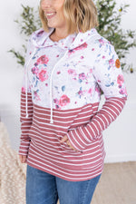 Load image into Gallery viewer, Hailey Pullover Hoodie - Pink Bloom and Stripes
