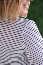 Load image into Gallery viewer, Striped Henley Long Sleeve - White
