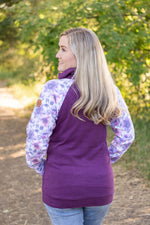 Load image into Gallery viewer, Zoey ZipCowl - Plum and Purple Floral
