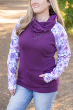 Load image into Gallery viewer, Zoey ZipCowl - Plum and Purple Floral
