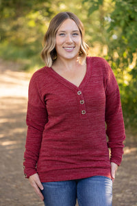 Brittney Button Sweater - Berry