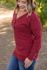 Load image into Gallery viewer, Brittney Button Sweater - Berry
