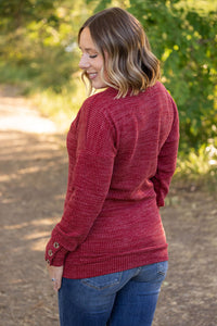 Brittney Button Sweater - Berry