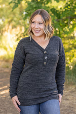 Load image into Gallery viewer, Brittney Button Sweater - Charcoal
