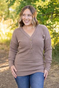 Brittney Button Sweater - Mocha