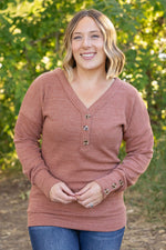 Load image into Gallery viewer, Brittney Button Sweater - Terra Cotta
