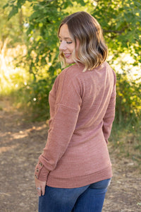 Brittney Button Sweater - Terra Cotta