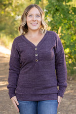 Load image into Gallery viewer, **Brittney Button Sweater - Purple
