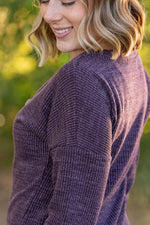 Load image into Gallery viewer, **Brittney Button Sweater - Purple
