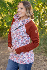 Load image into Gallery viewer, Zoey ZipCowl - Fall Floral and Rust
