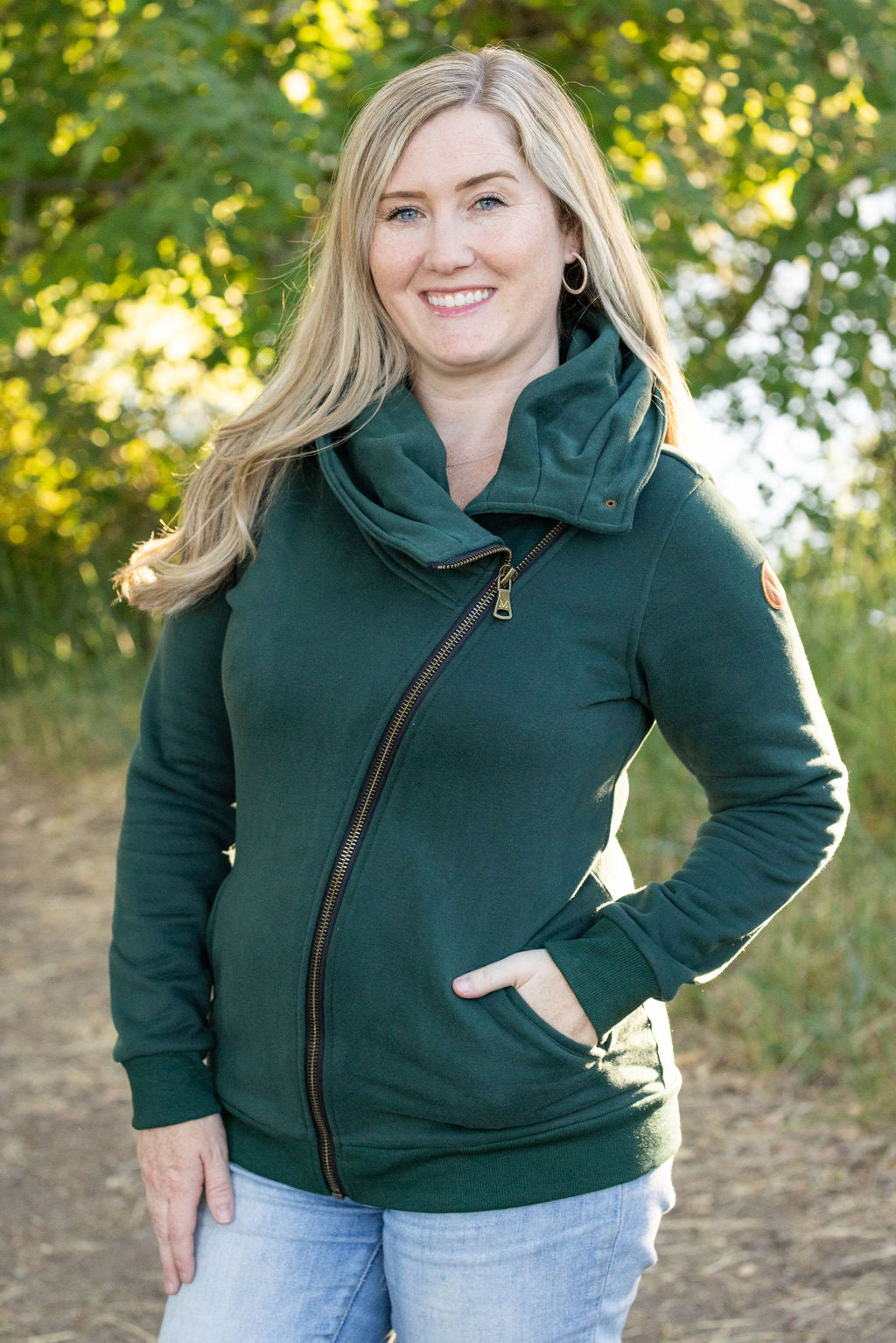 Quinn ZipUp Cowl - Evergreen