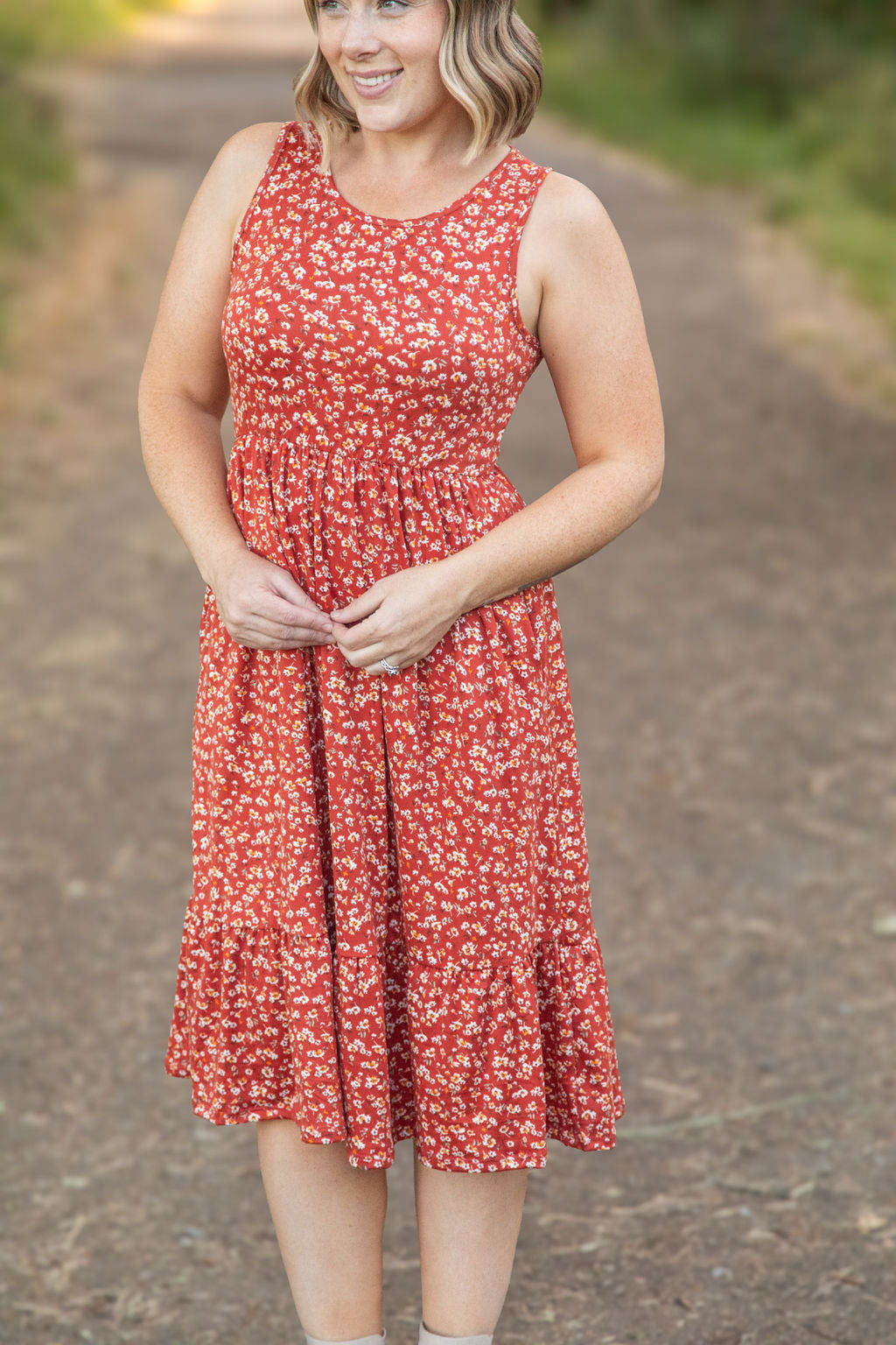 **Bailey Dress - Rust Floral