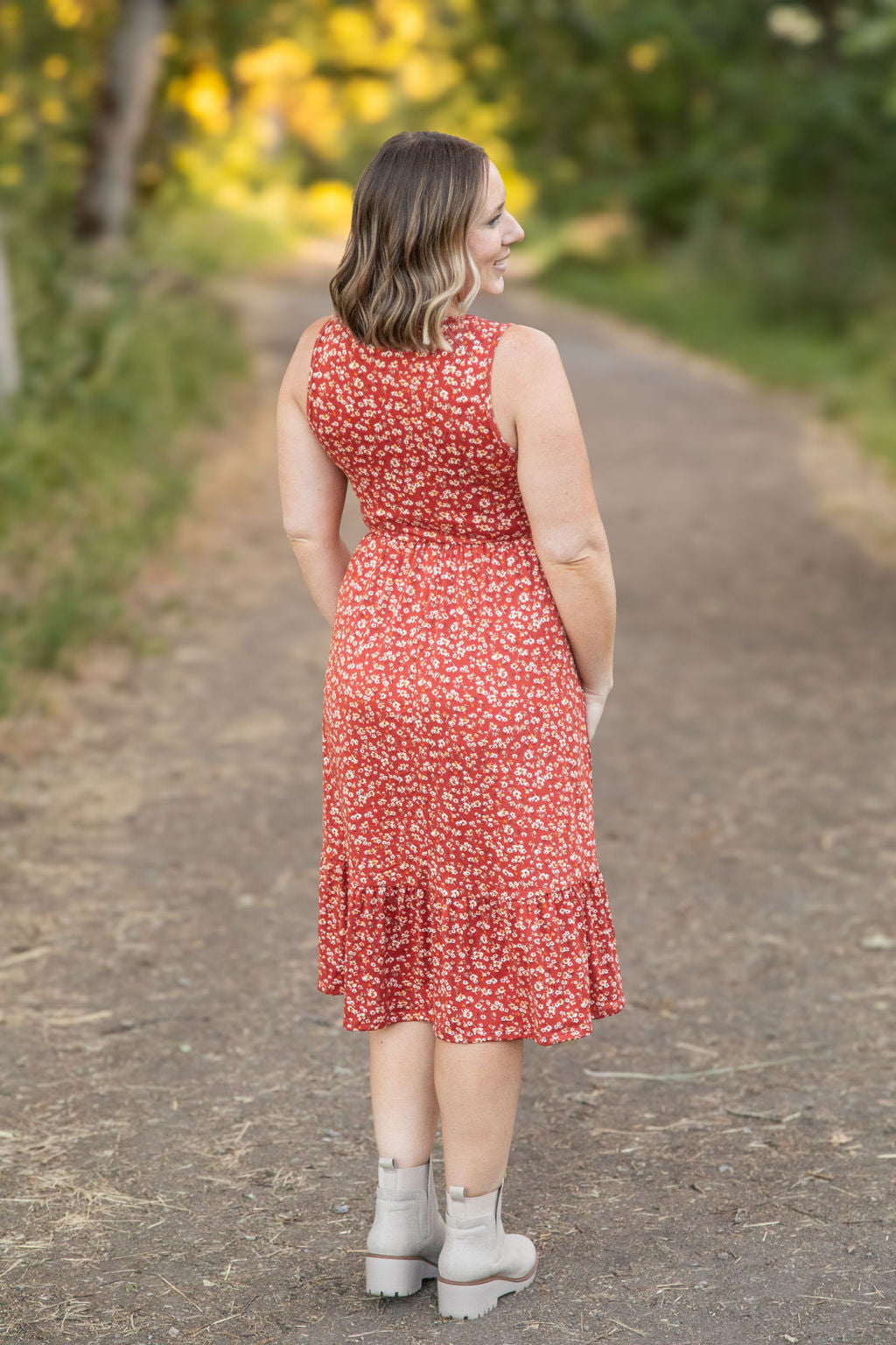 **Bailey Dress - Rust Floral