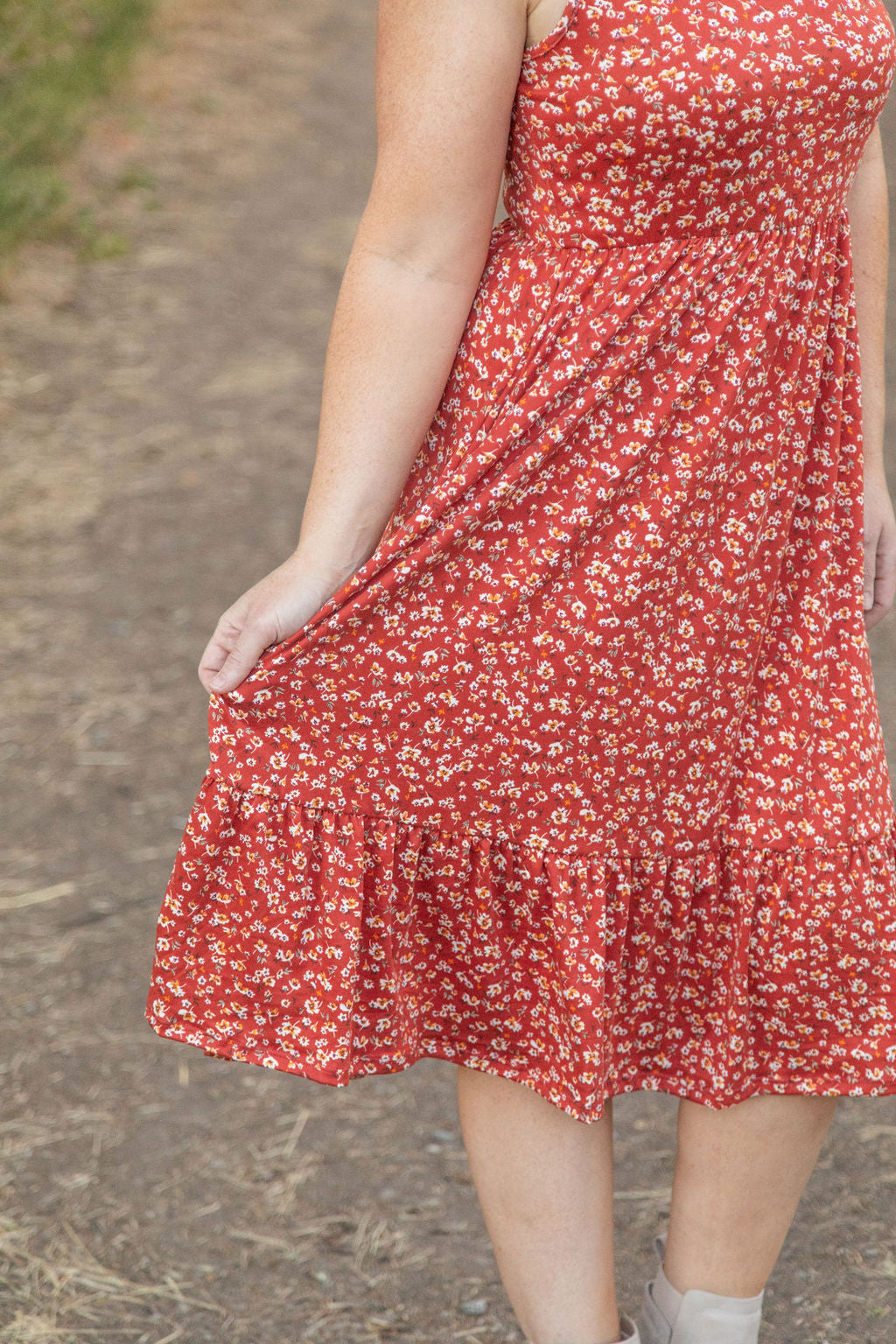 **Bailey Dress - Rust Floral