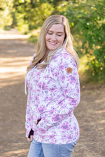 Load image into Gallery viewer, Classic Fullzip Hoodie - Pink Floral and Burgundy
