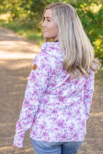 Load image into Gallery viewer, Classic Fullzip Hoodie - Pink Floral and Burgundy
