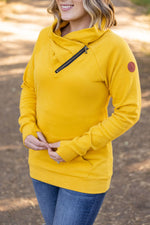 Load image into Gallery viewer, Classic Zoey ZipCowl Sweatshirt - Mustard
