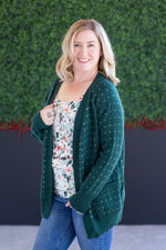 Load image into Gallery viewer, Dalilah Dot Cardigan - Forest Green
