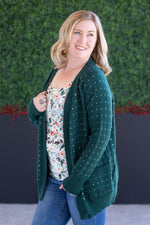Load image into Gallery viewer, Dalilah Dot Cardigan - Forest Green
