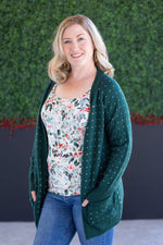Load image into Gallery viewer, Dalilah Dot Cardigan - Forest Green
