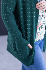 Load image into Gallery viewer, Dalilah Dot Cardigan - Forest Green
