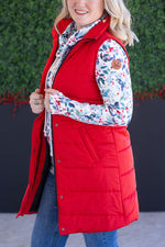 Load image into Gallery viewer, Harlow Long Vest - Red

