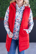 Load image into Gallery viewer, Harlow Long Vest - Red
