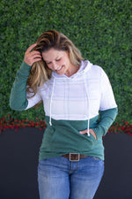 Load image into Gallery viewer, Hailey Pullover Hoodie - Mint and Red Plaid and Evergreen

