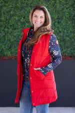 Load image into Gallery viewer, Harlow Long Vest - Red
