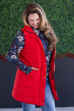 Load image into Gallery viewer, Harlow Long Vest - Red
