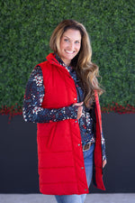Load image into Gallery viewer, Harlow Long Vest - Red
