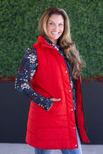 Load image into Gallery viewer, Harlow Long Vest - Red
