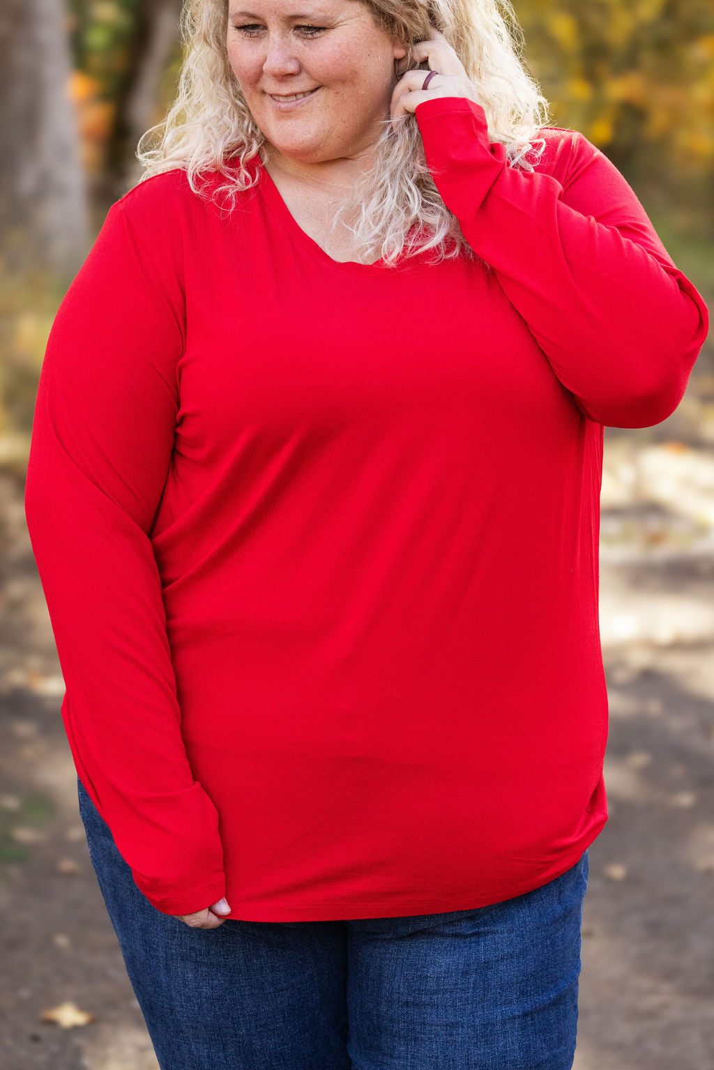 Leah Long Sleeve Top - Red