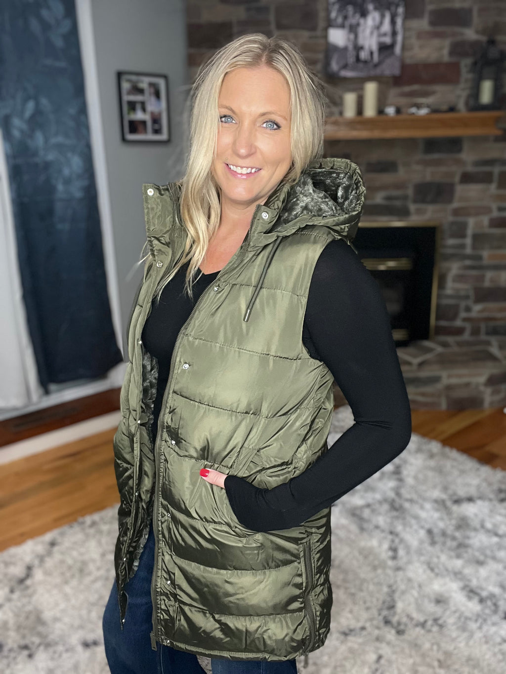 Polar Vest In Olive FINAL SALE