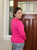 Load image into Gallery viewer, Kayla Lightweight Pullover - Hot Pink
