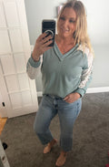 Lace Haven Top in Sage FINAL SALE
