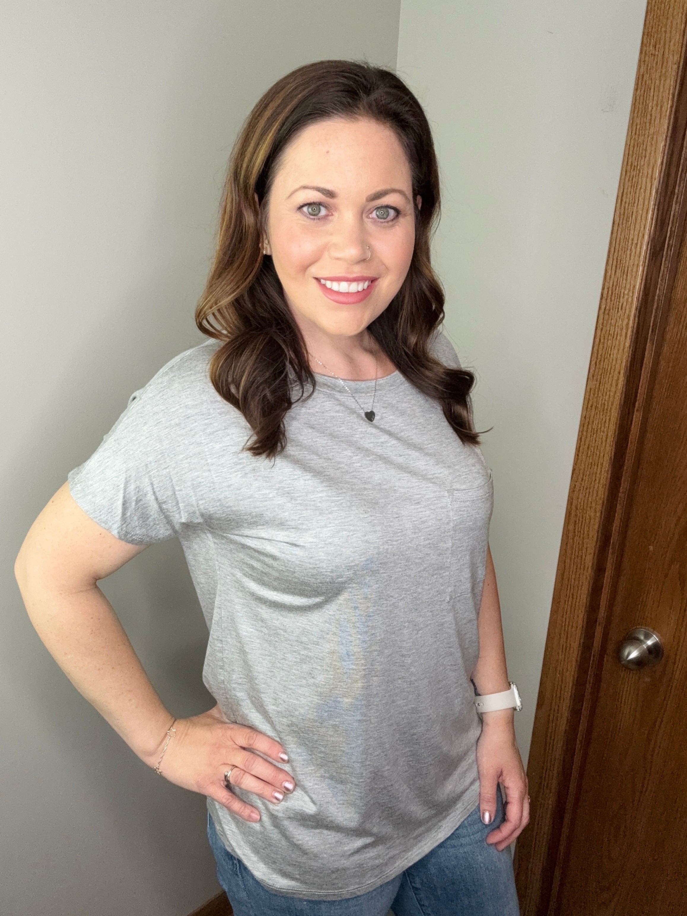 The Easy Pocket Tee In Heather Gray FINAL SALE